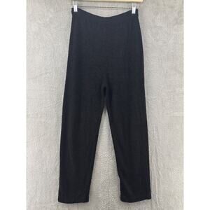 Brenda French Rags Pants Women 2 Black Knit High Rise PullOn Elastic Waist Comfy